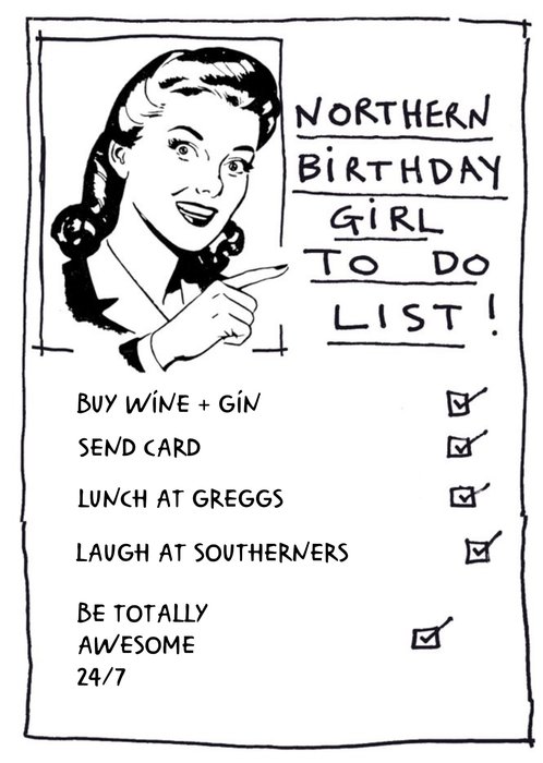 Norther Birthday Girl To-Do List Card