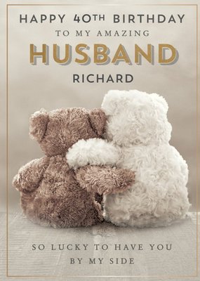 Pigment Illustrated Cute Bears 40th Husband Birthday Card  