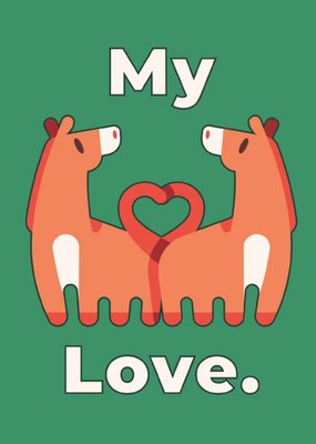 Illustration Of A Pair Of Llamas My Love Card