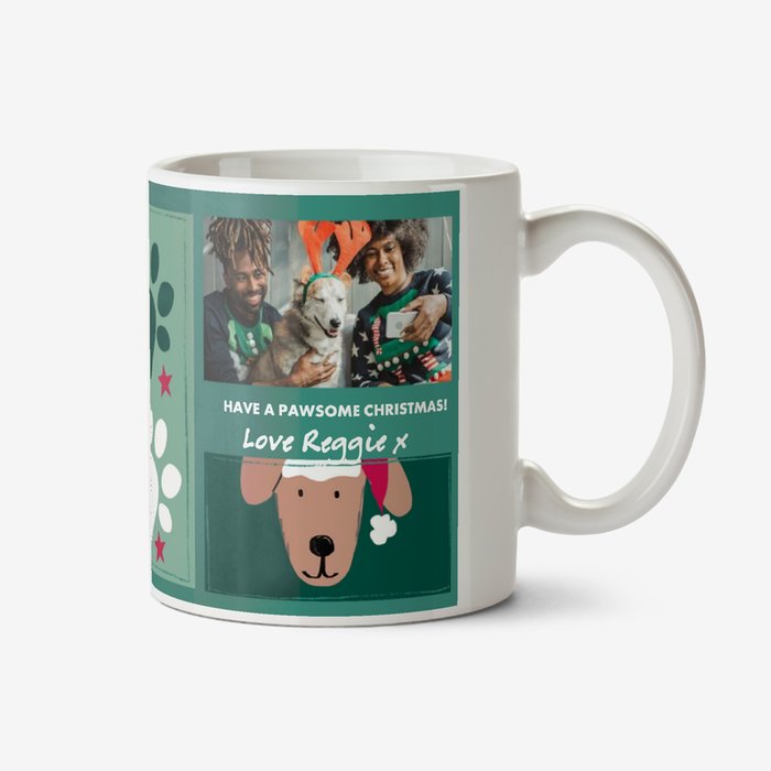 Have a Pawsome Christmas Multiple Photo Upload and Personalised Christmas Mug
