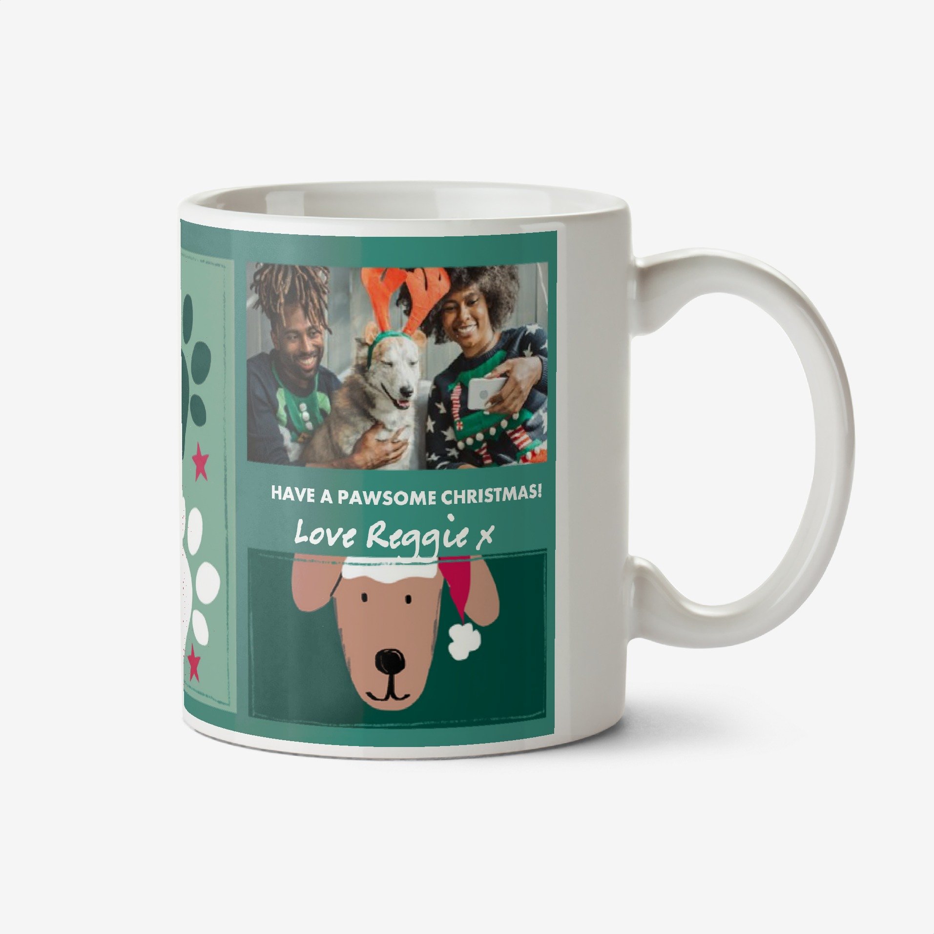 Moonpig Have A Pawsome Christmas Multiple Photo Upload And Personalised Christmas Mug Ceramic Mug