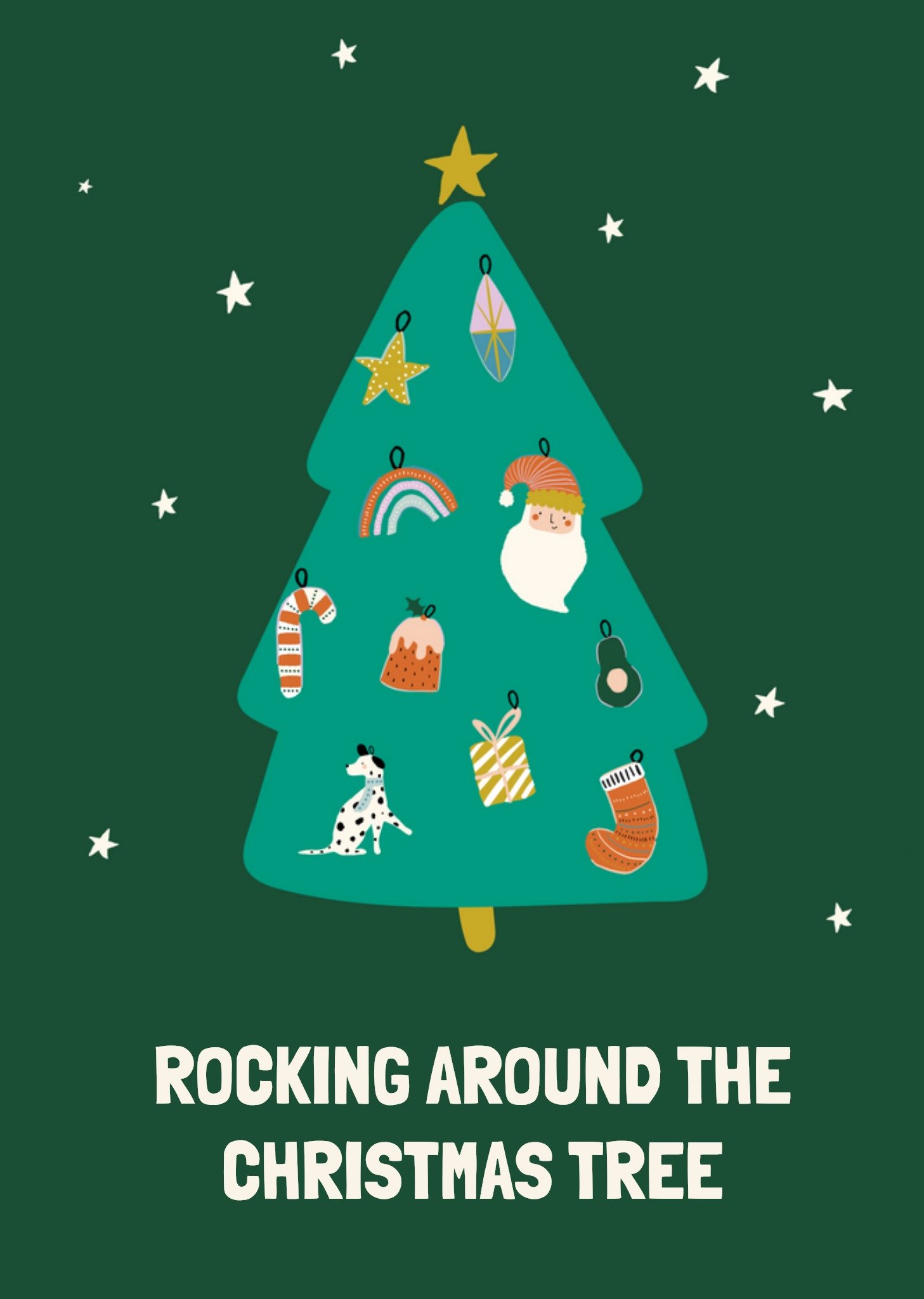 Moonpig Rocking Around The Christmas Tree Christmas Card Ecard