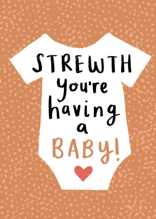 Illustration Of A Baby Grow With Handwritten Text Pregnancy Card