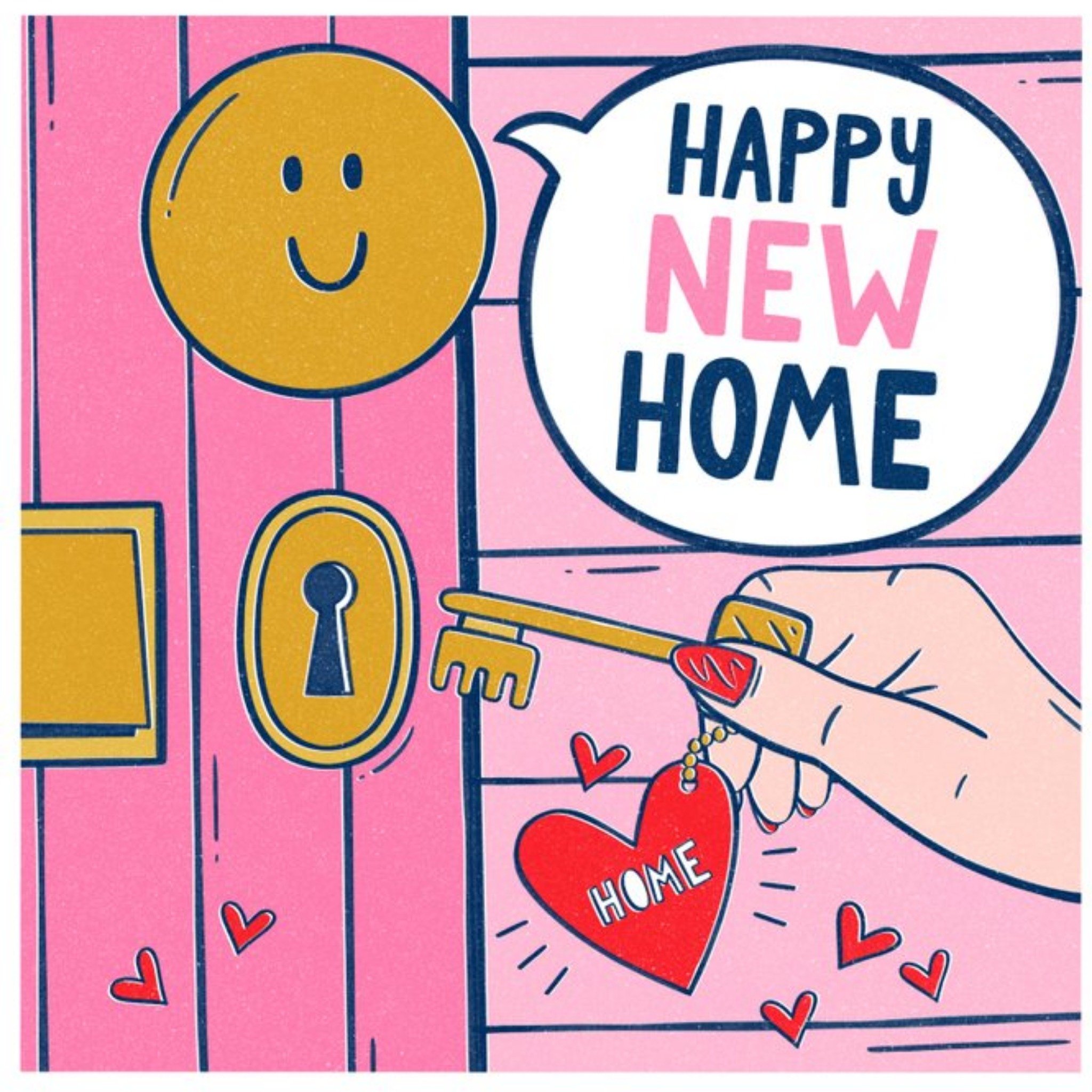 Damien Barlow Illustrated Happy New Home Card, Square