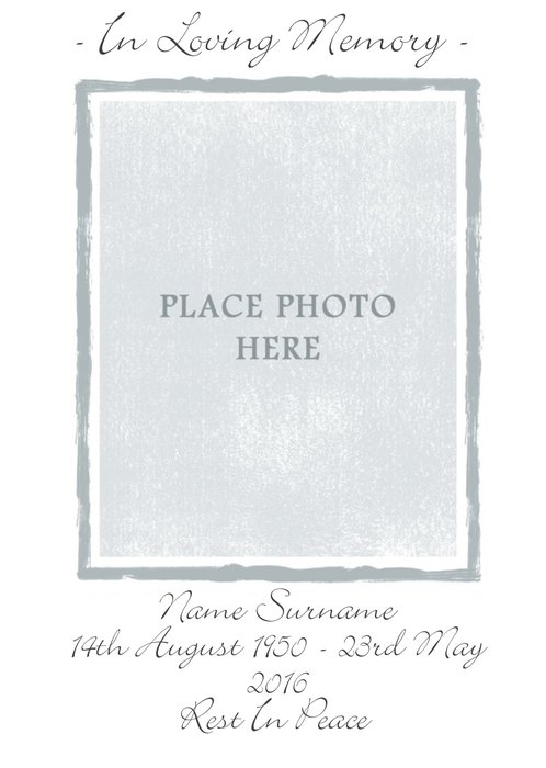 Grey And White Personalised Photo Upload With Sympathy Card