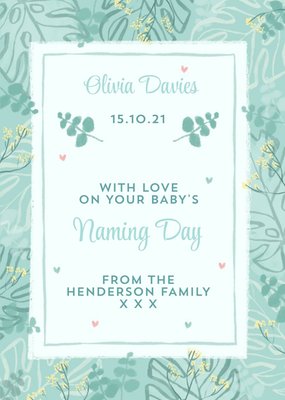 On Your Baby's Naming Day Typographic Card