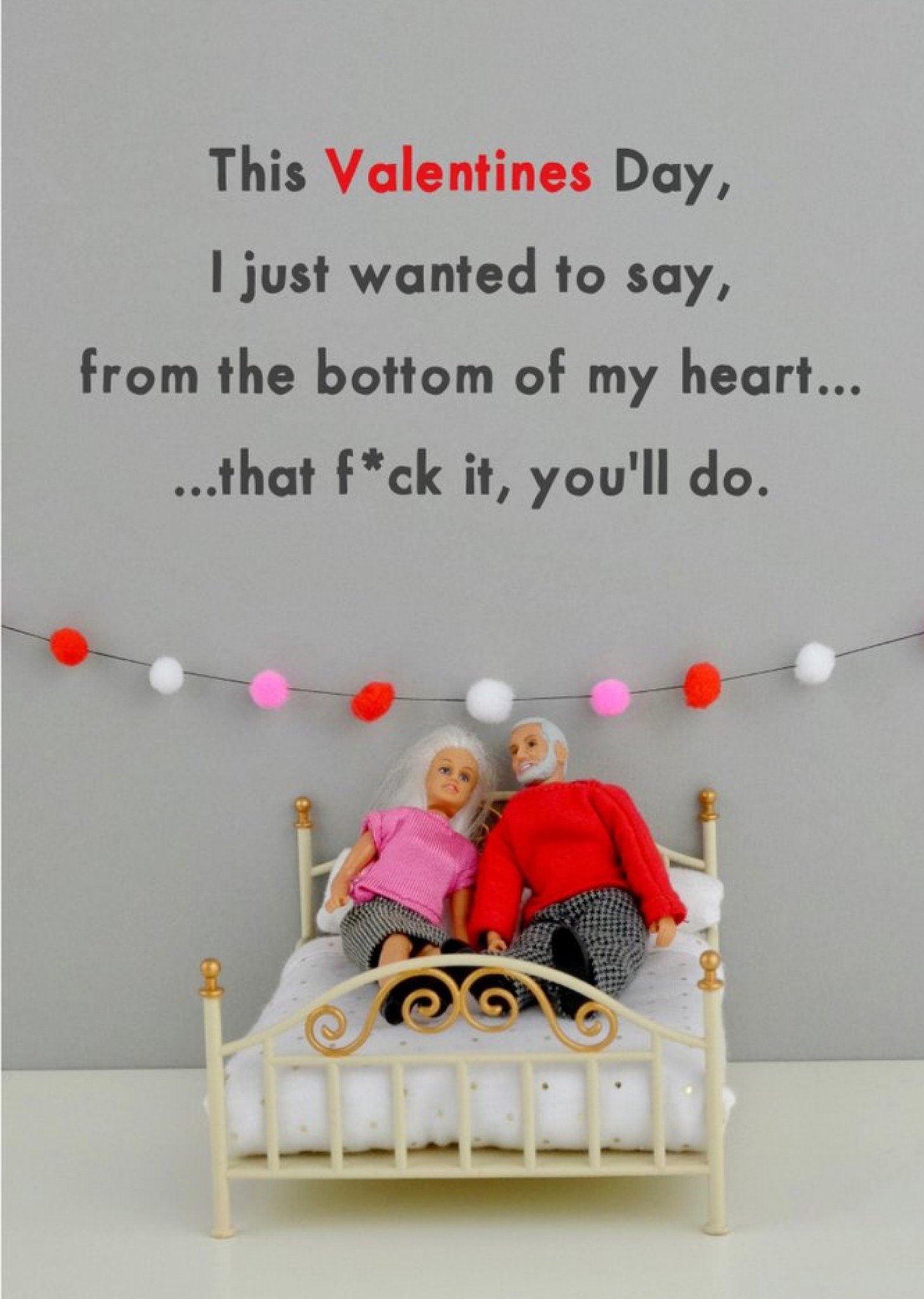 Bold And Bright Funny Dolls You'll Do Valentines Card