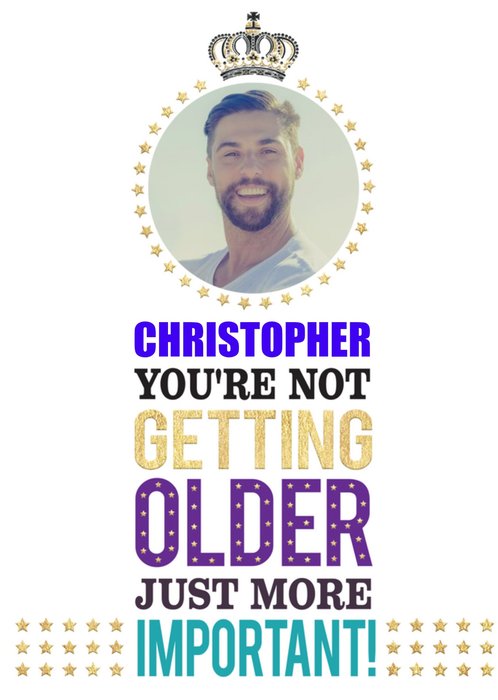 You're Not Getting Older Just More Important Photo Birthday Card
