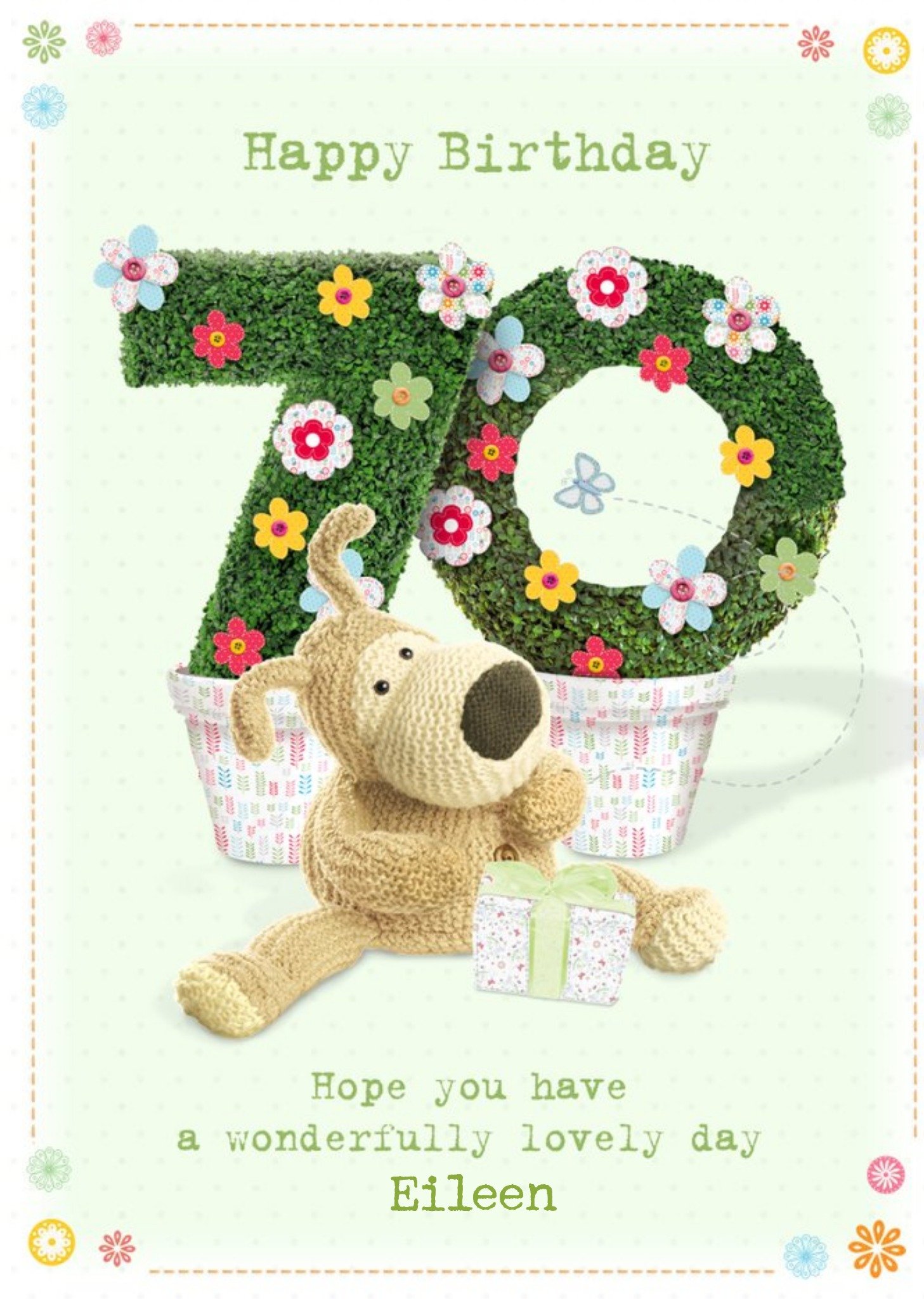 Boofle Happy 70th Birthday Card