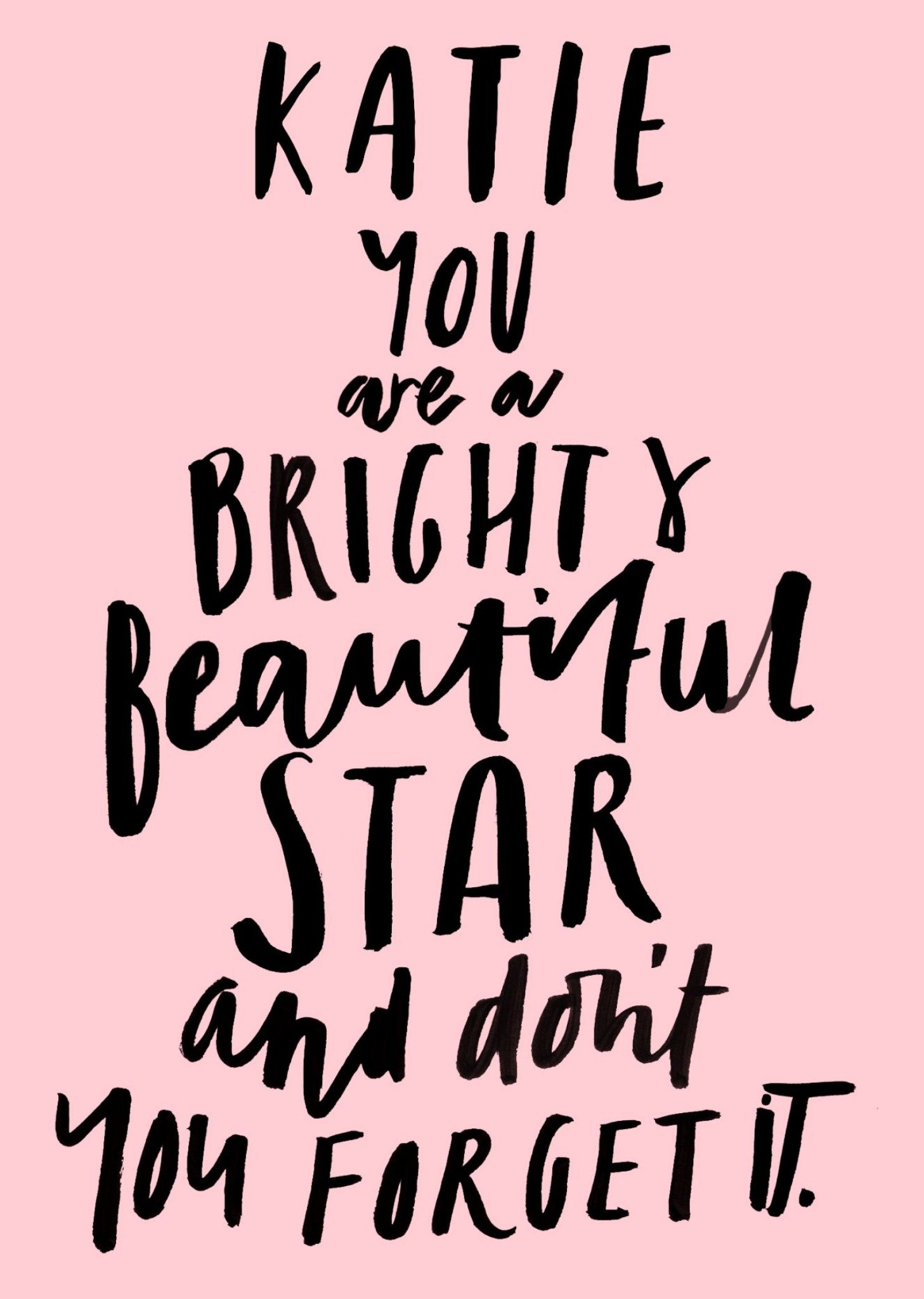 Personalised Name You Are A Bright Beautiful Star Postcard