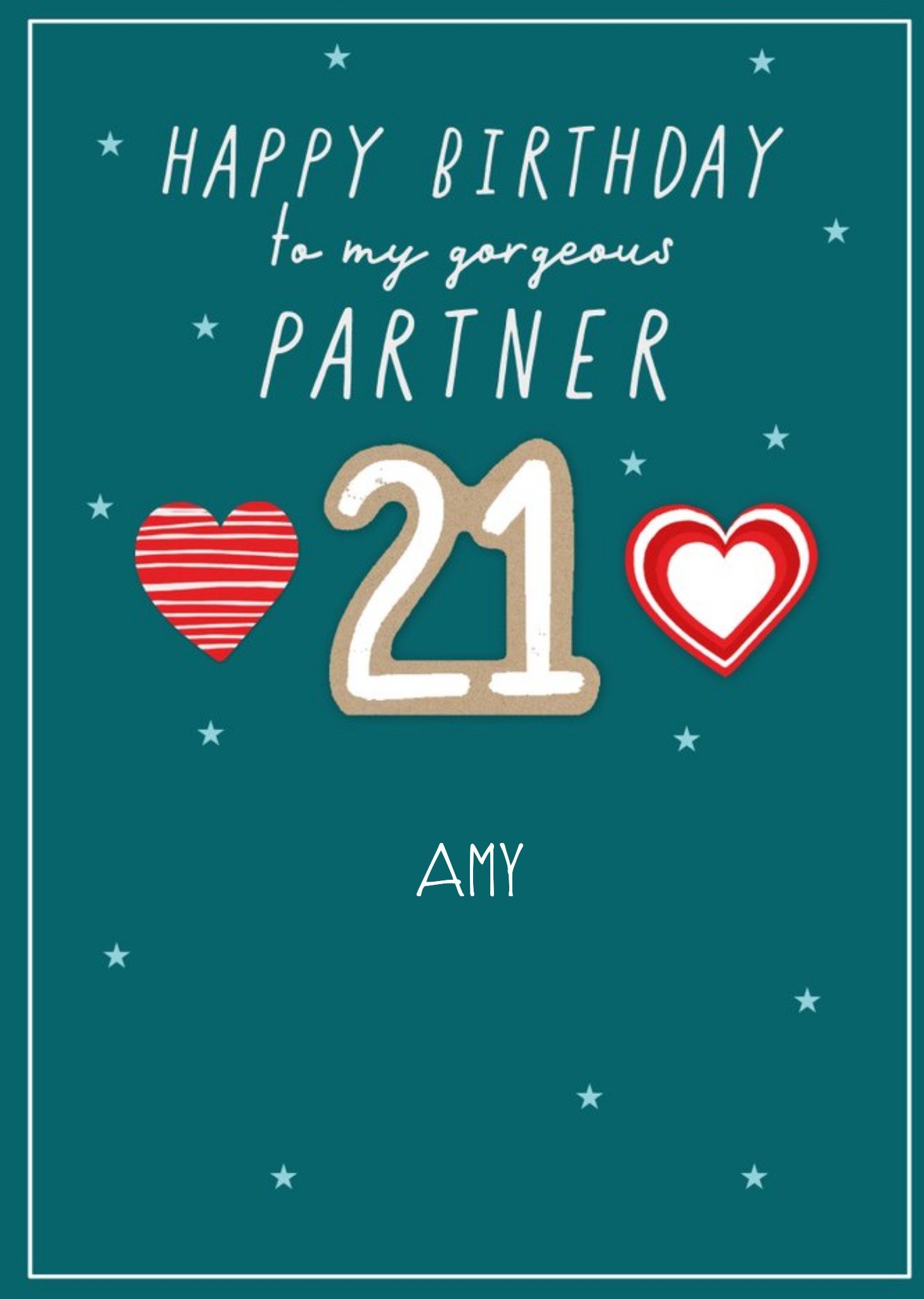 Clintons Hearts 21st Birthday Card Ecard