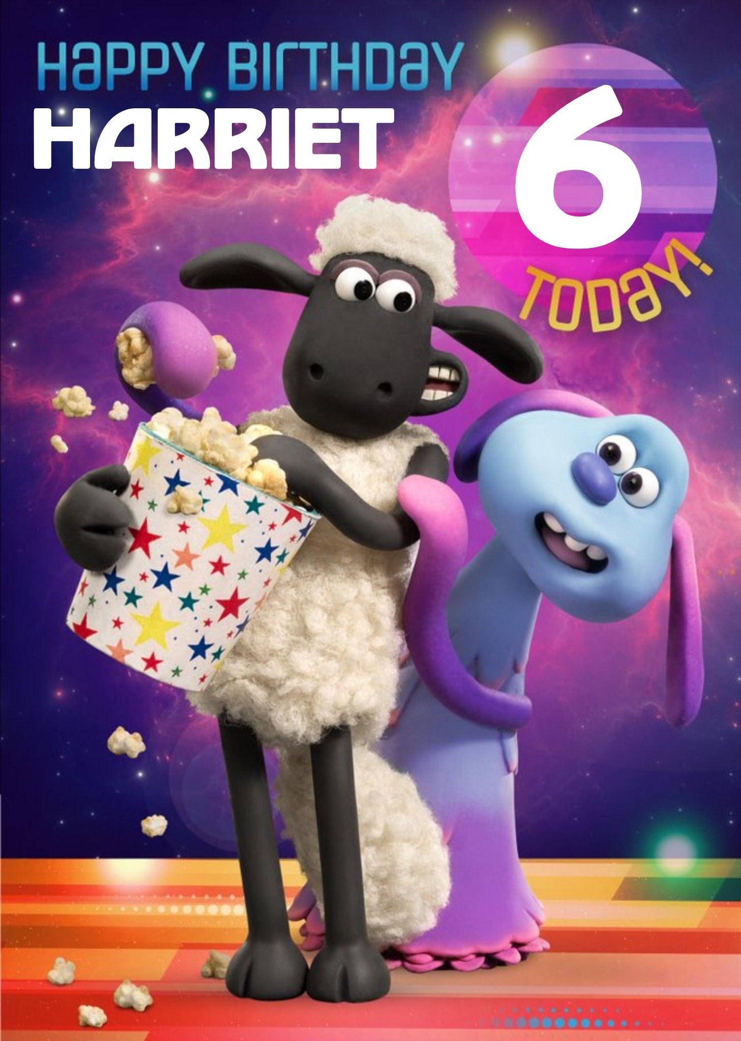Moonpig Farmageddon Shaun The Sheep Your 6 Today Happy Birthday Card, Large