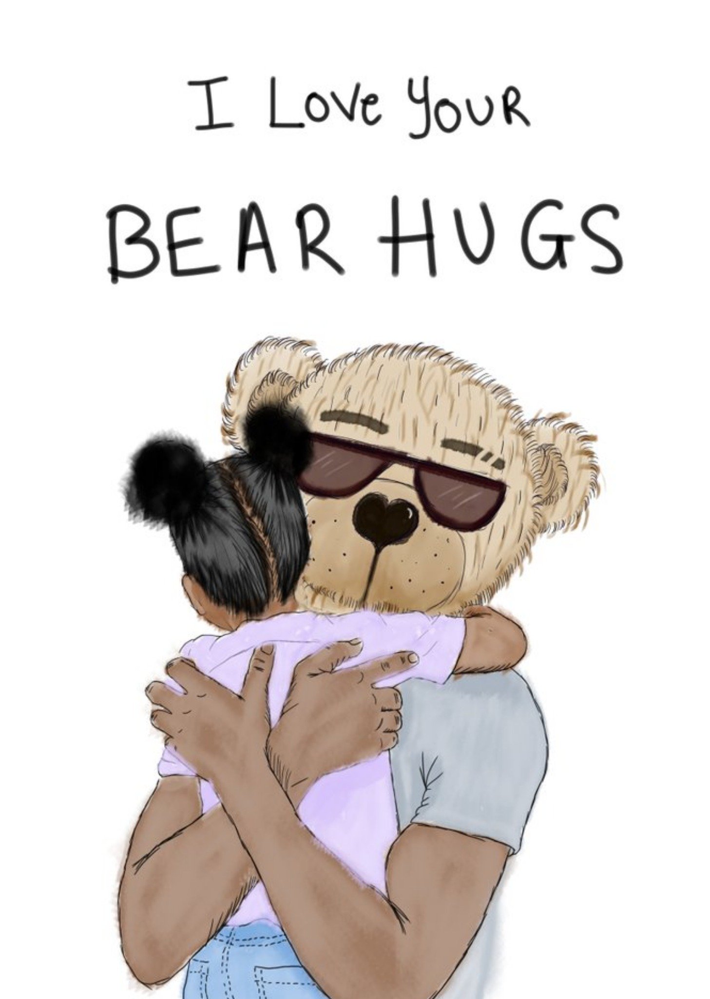 Moonpig Kitsch Noir Birthday Bear Hugs Card Ecard