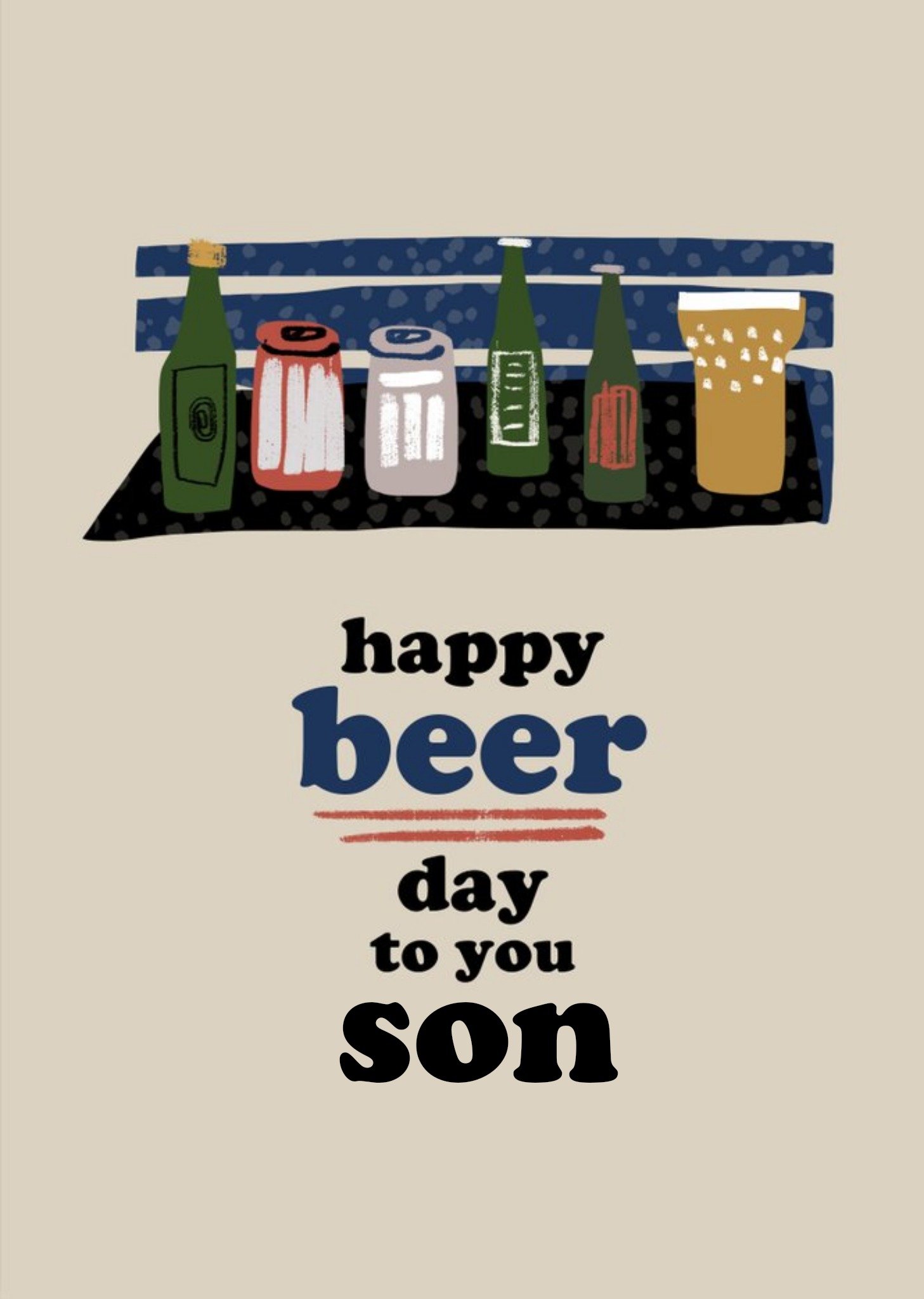 Moonpig So Groovy Happy Beer Day To You Son Birthday Card, Large
