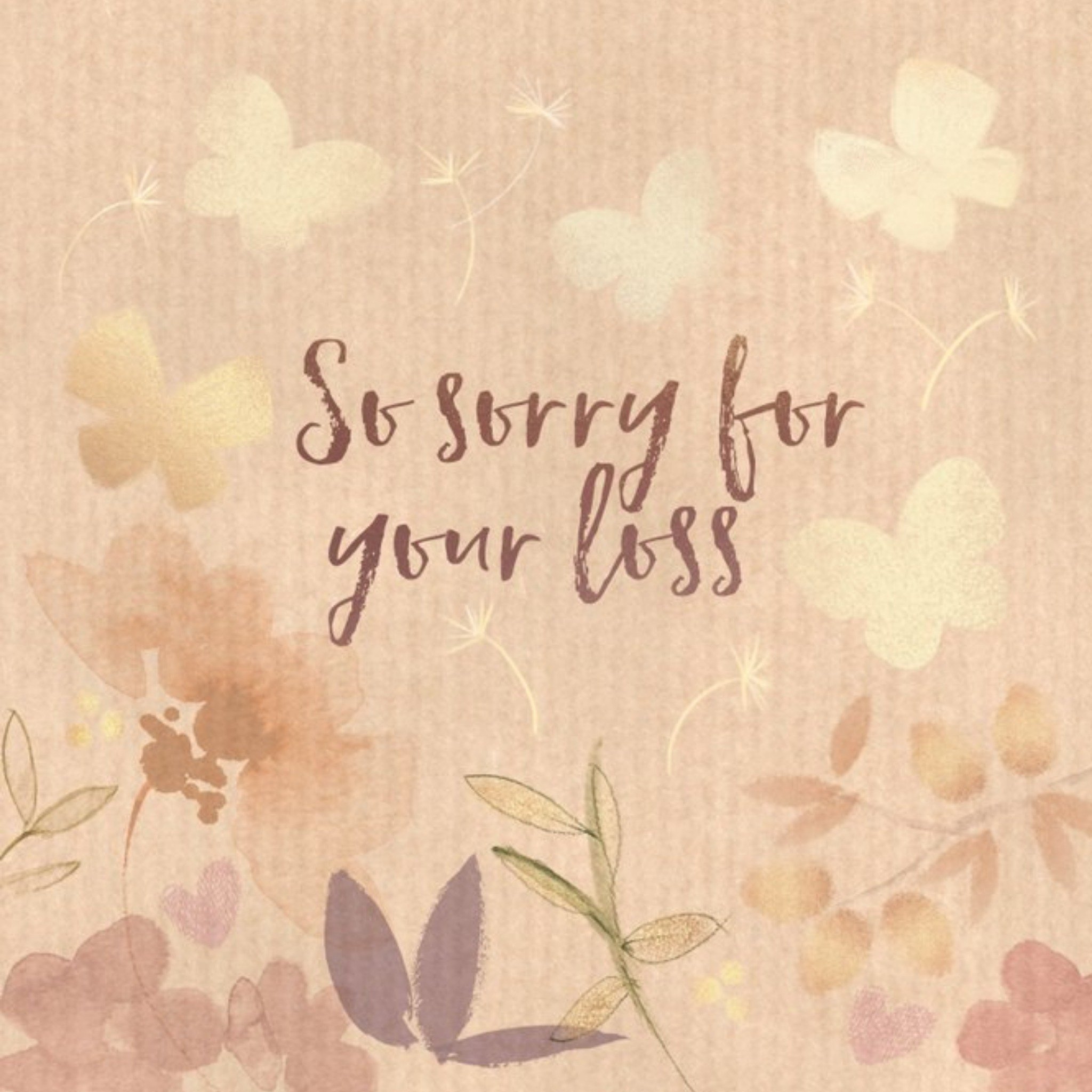 Floral So Sorry For Your Loss Card, Square