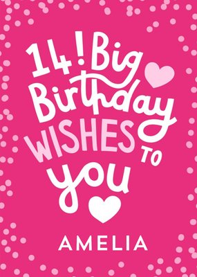 Big Wishes 14th Birthday Card