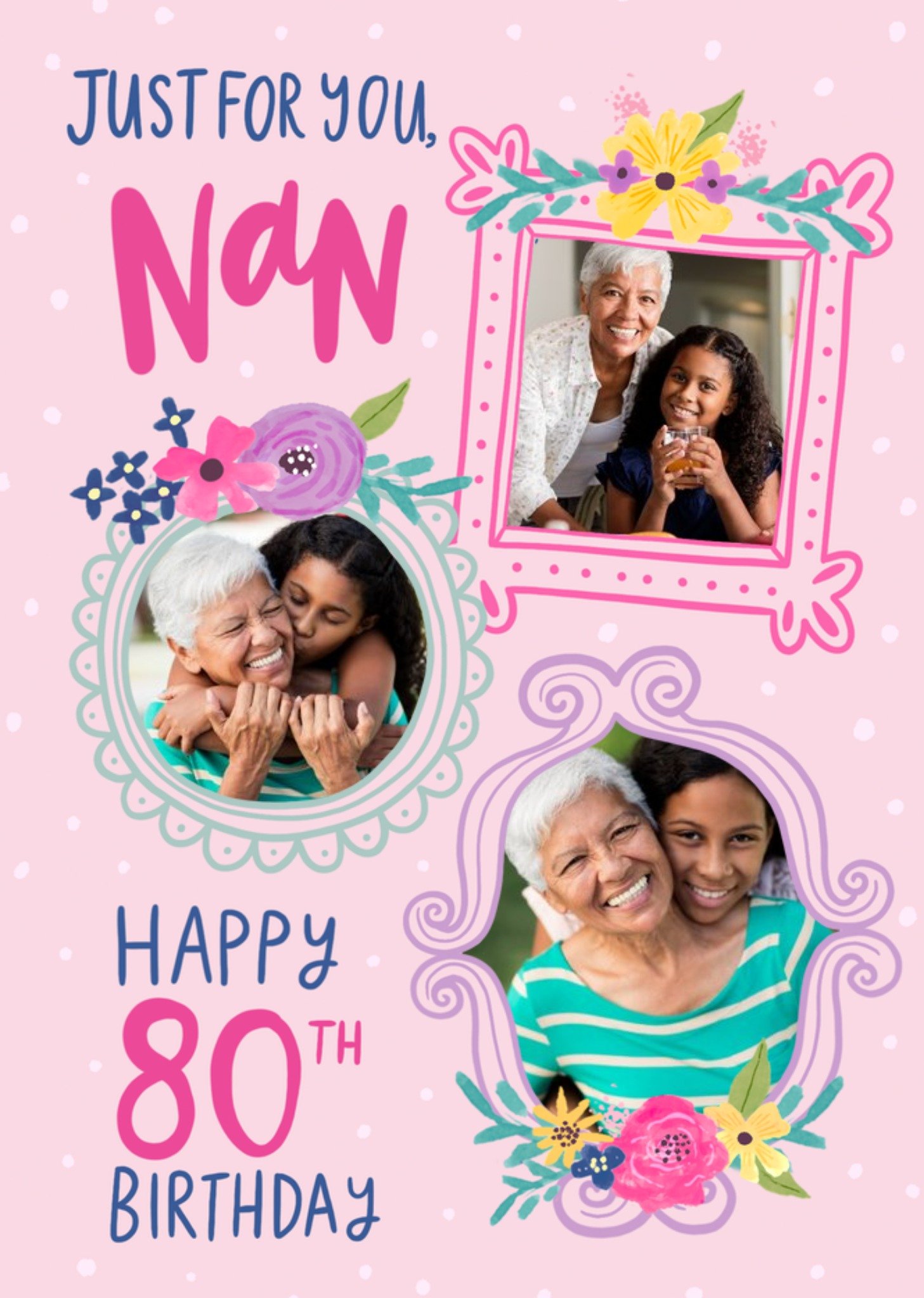 Moonpig Lisa Barlow Designs Pink Photo Upload Birthday Card Ecard