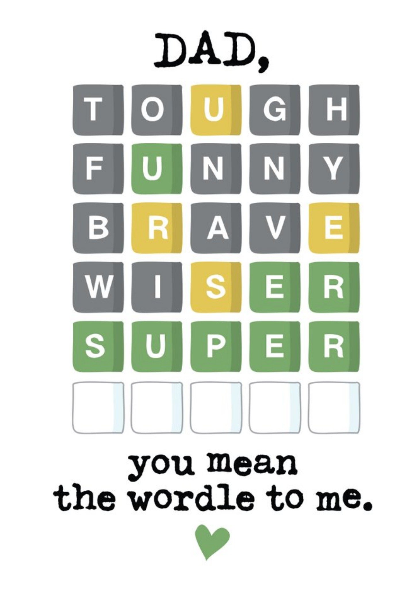 Illustration Of A Word Game Father's Day Card