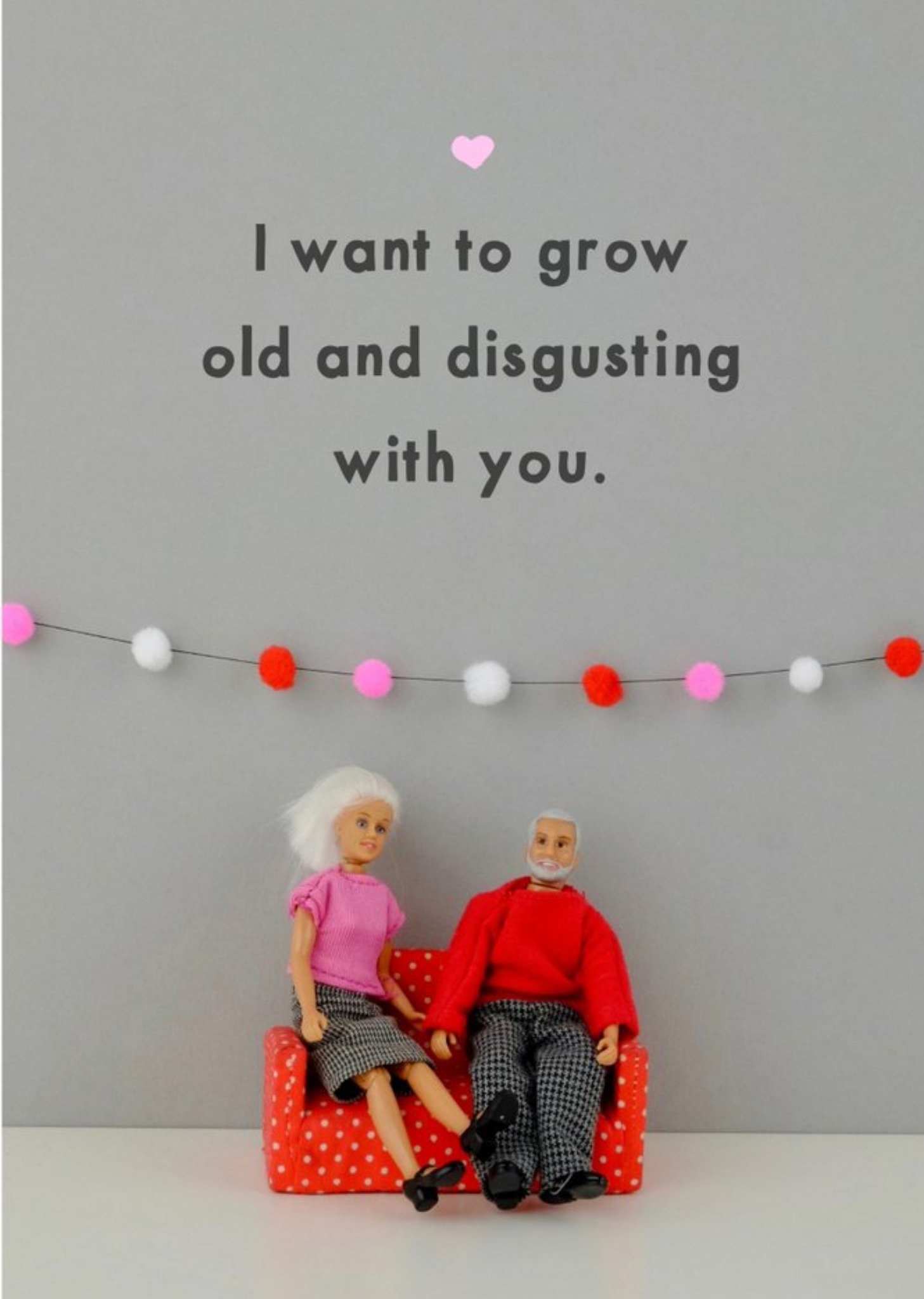 Bold And Bright Funny Dolls I Want To Grow Old And Disgusting With You Card Ecard