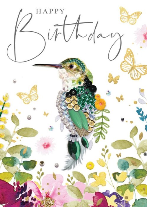 Happy Birthday Colourful kingfisher Bird Card