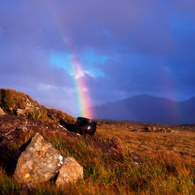 Photographic Image Of A Crock Of Gold At The End Of The Rainbow Co Galway Ireland Card