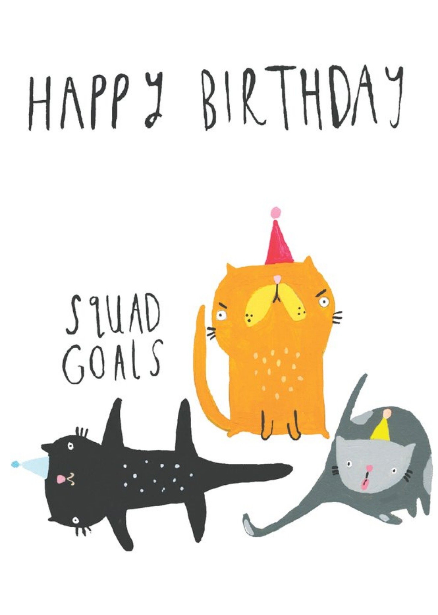 Sooshichacha Squad Goals Cat Birthday Card, Large