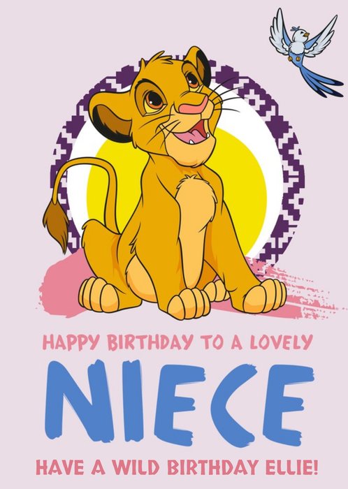 Disney Lion King Happy Birthday Card - To a Lovely Niece