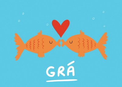 Illlustrated Goldfish 'Grá' Love Card