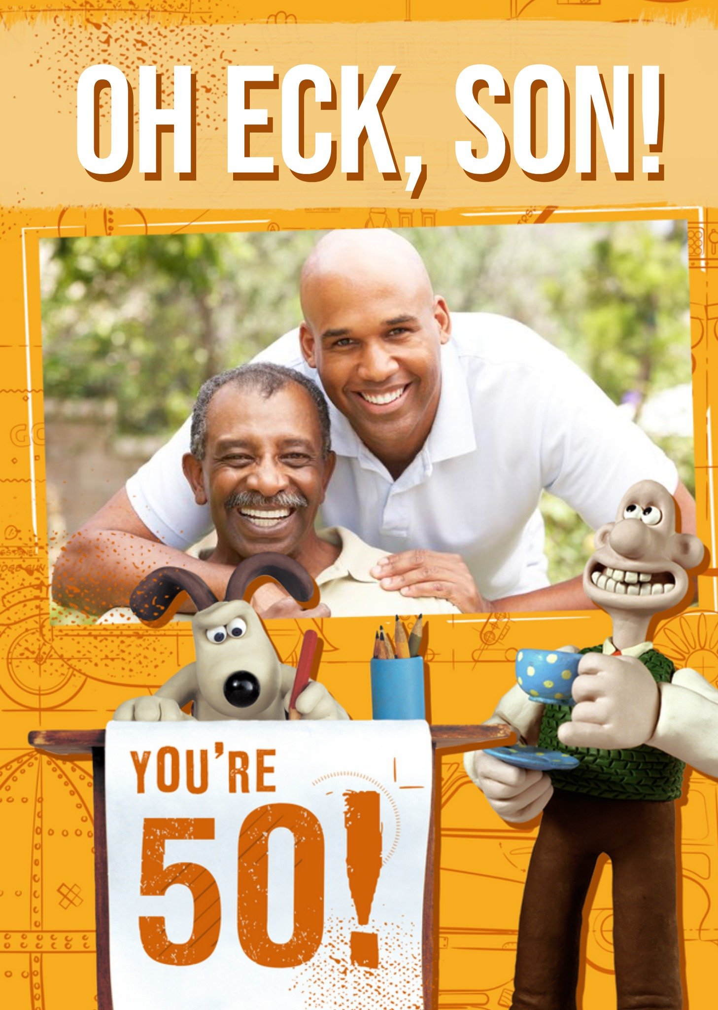 Wallace And Gromit Oh Eck Son You're 50 Birthday Card, Large
