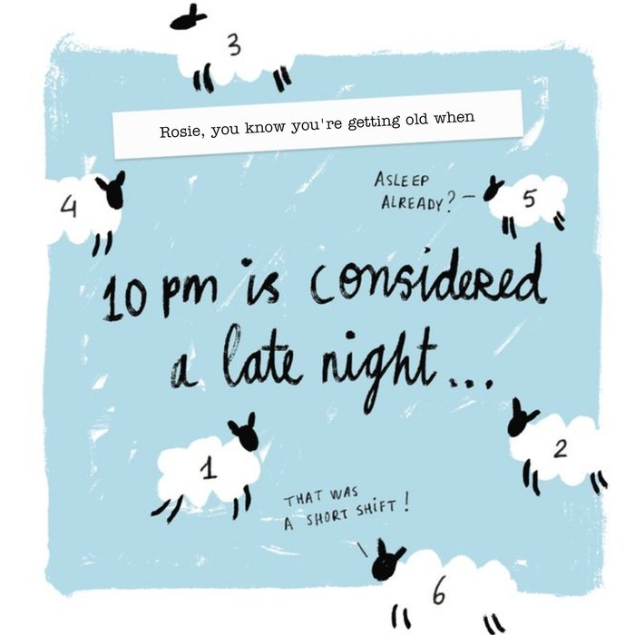 Counting Sheep 10 Pm Is Considered A Late Night Funny Birthday Card