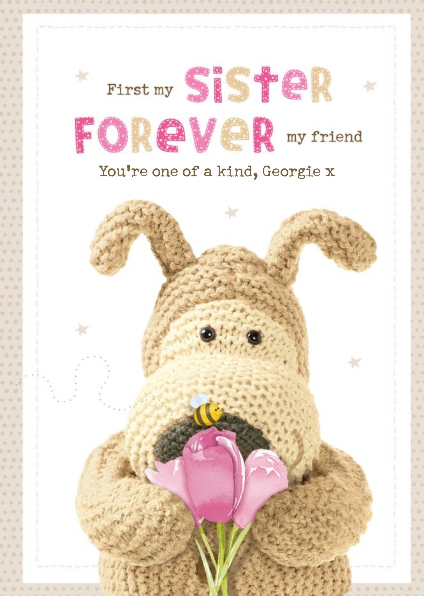 Boofle First My Sister, Forever My Friend Card, Large