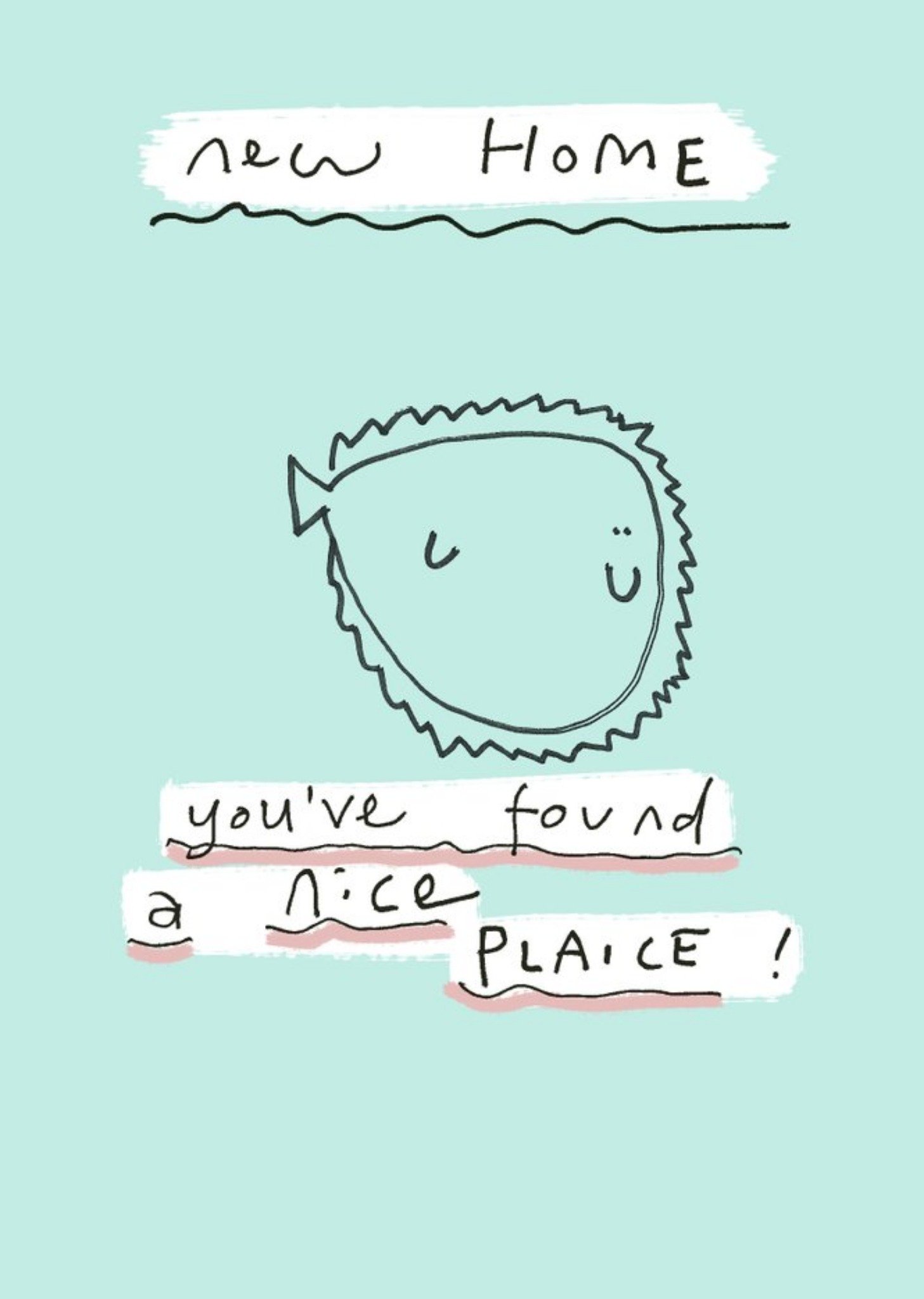 Felt Studios Funny Illustrated Plaice Pun New Home Card Ecard