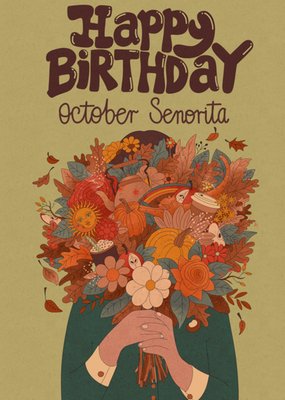 Happy Birthday October Senorita Card