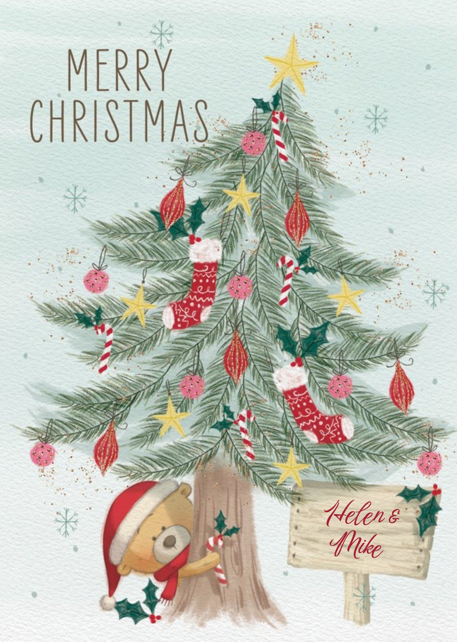 Cute Uddle Christmas Tree Card Ecard