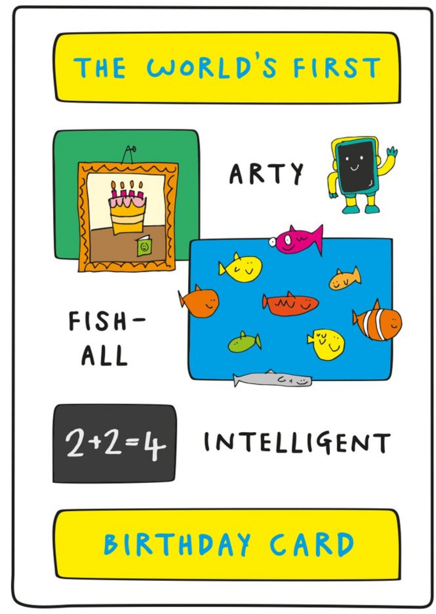 Moonpig World's First Arty Fish-All Intelligent Birthday Card, Large