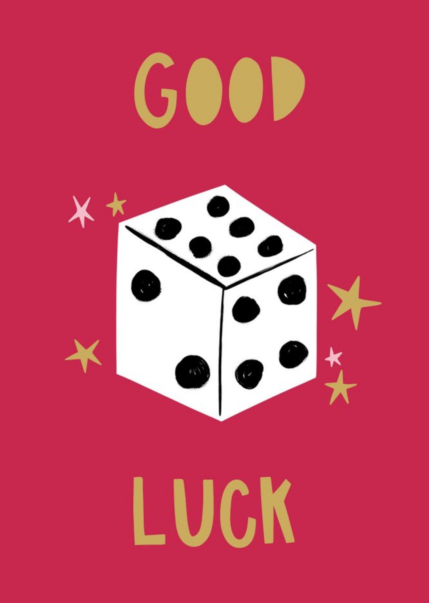 Moonpig Lucy Maggie Good Luck Dice, Large Card