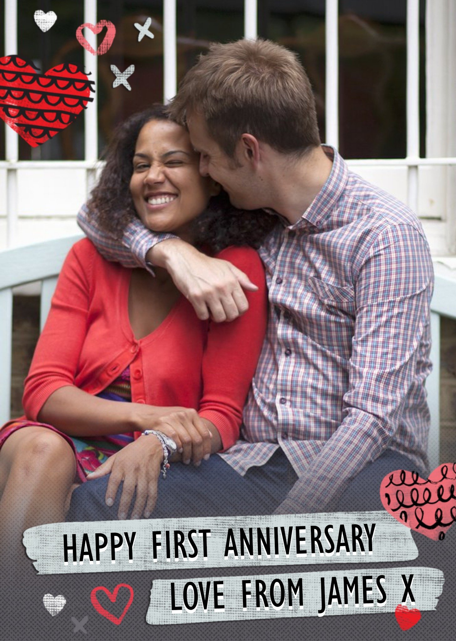 Moonpig Happy First Anniversary Card - Photo Anniversary Card, Large