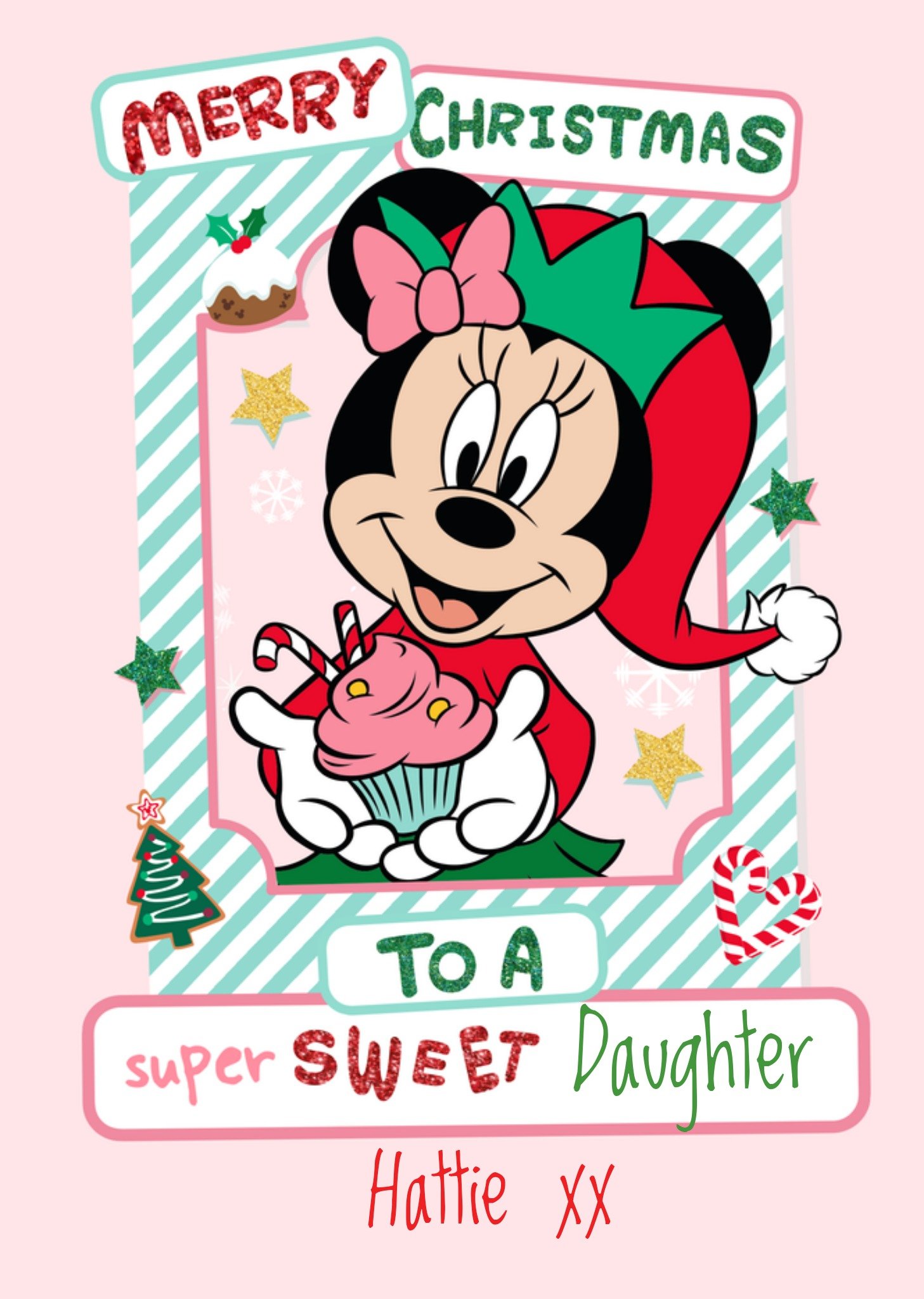 Disney Super Sweet Daughter Christmas Card Ecard