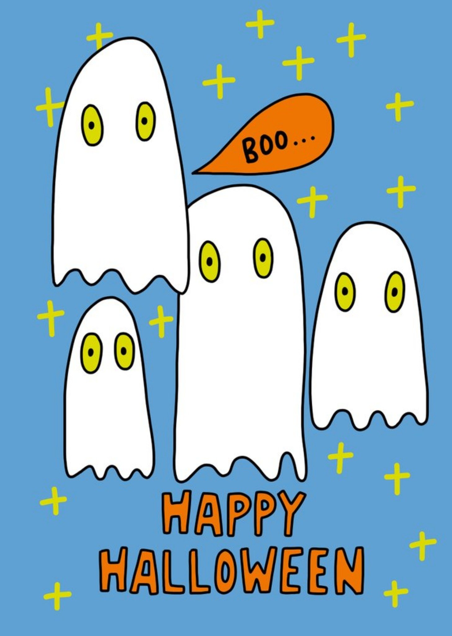 Moonpig Angela Chick Happy Halloween Card With Spooky Ghosts, Large