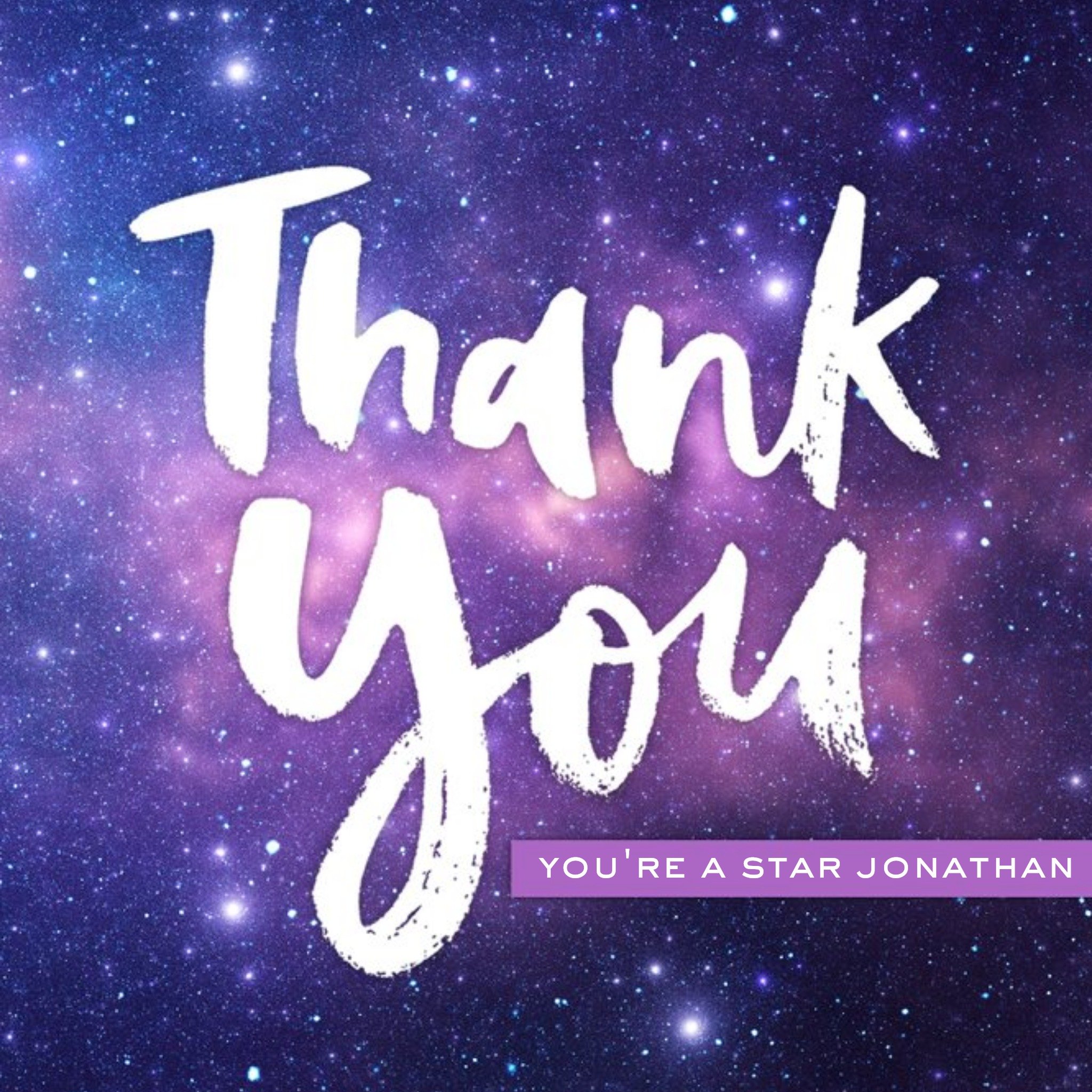 Thank You Card - Stars - The Galaxy, Square