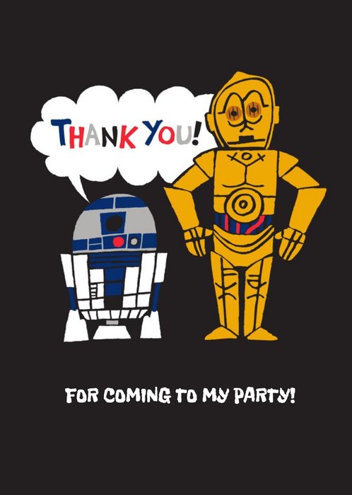 Star Wars C3Po And R2D2 Cutouts Personalised Thank You Card