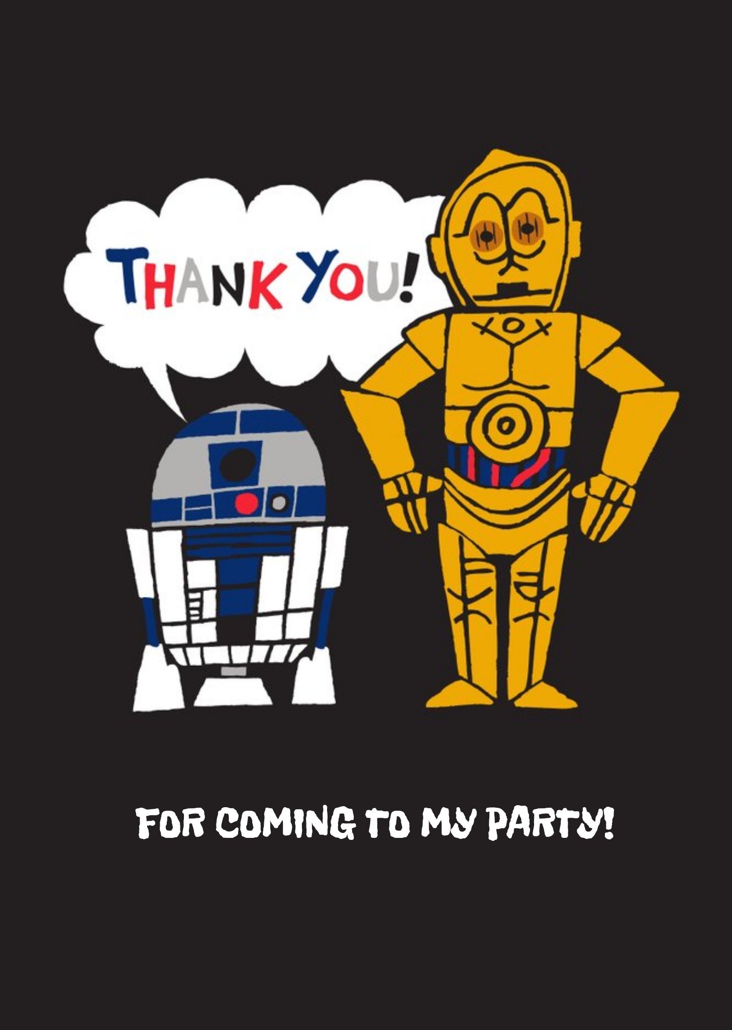 Disney Star Wars C3Po And R2D2 Cutouts Personalised Thank You Card Ecard