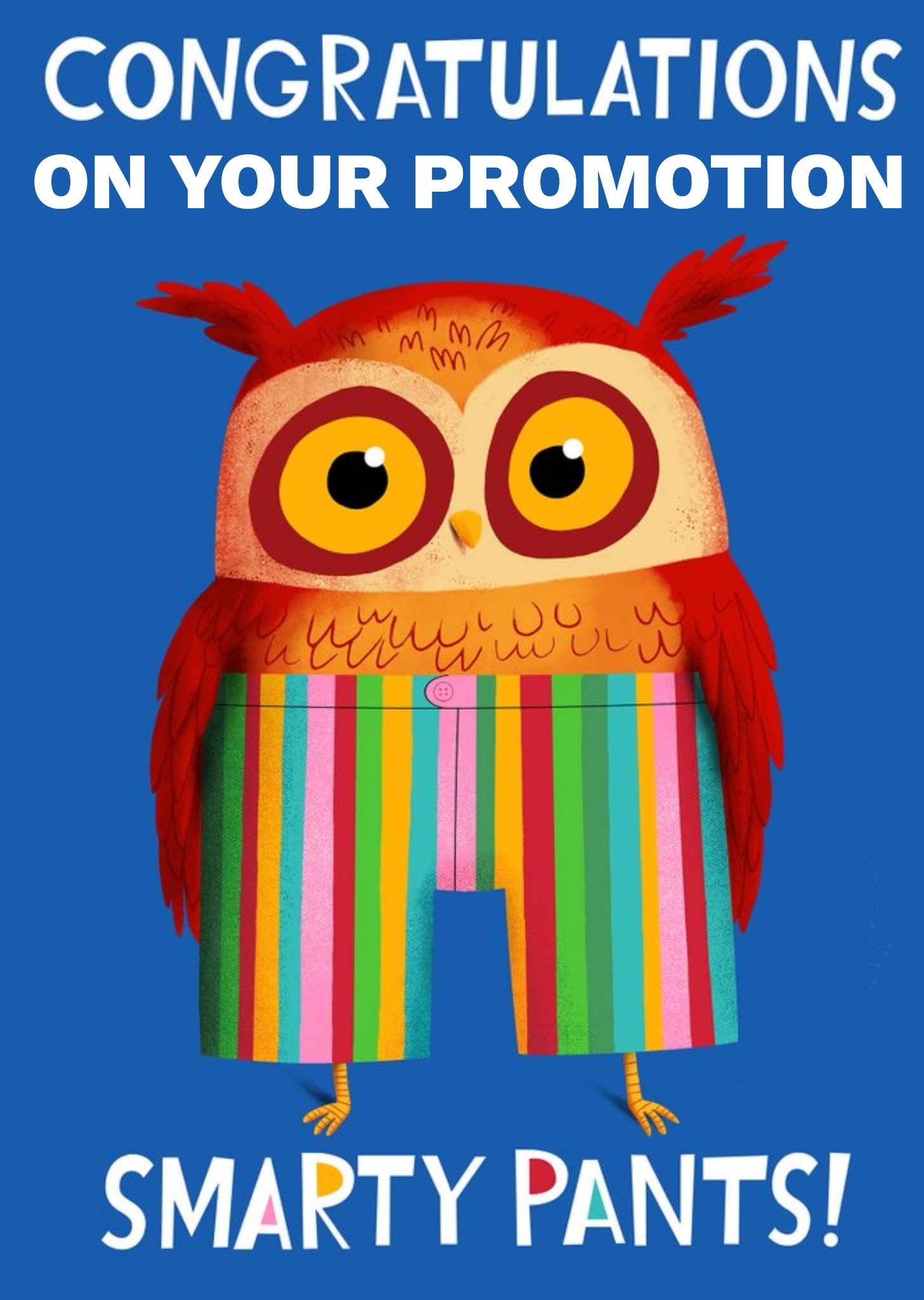 Moonpig Blue Illustrated Owl New Promotion Congratulations Card Ecard