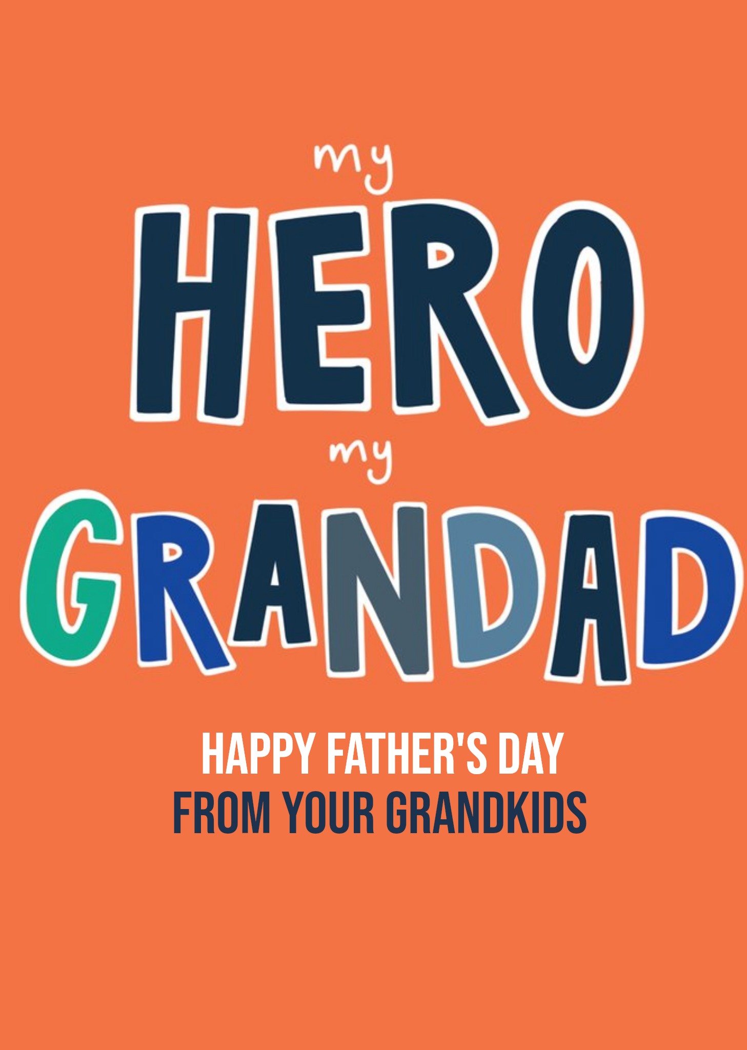 Bold Typography On An Orange Background My Grandad Father's Day Card Ecard