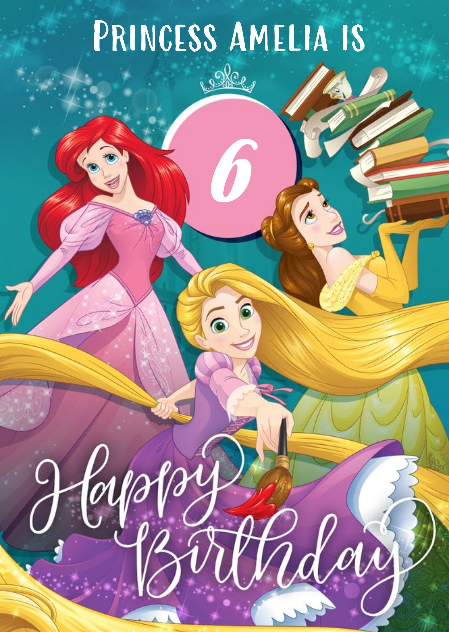 Disney Princesses Disney Princess 6th Birthday Card Ecard