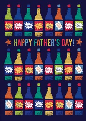 Colourful Beer Bottles Father's Day Card