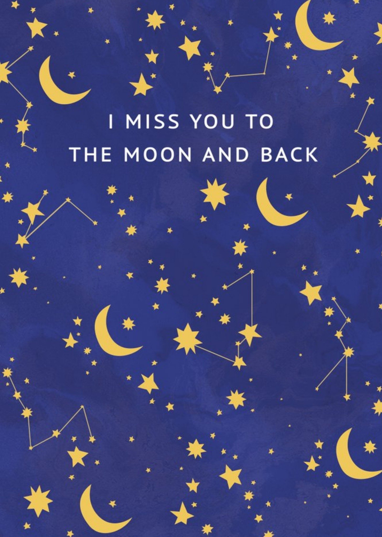 Moonpig Clintons Illustrated Constellation Missing You Card, Large