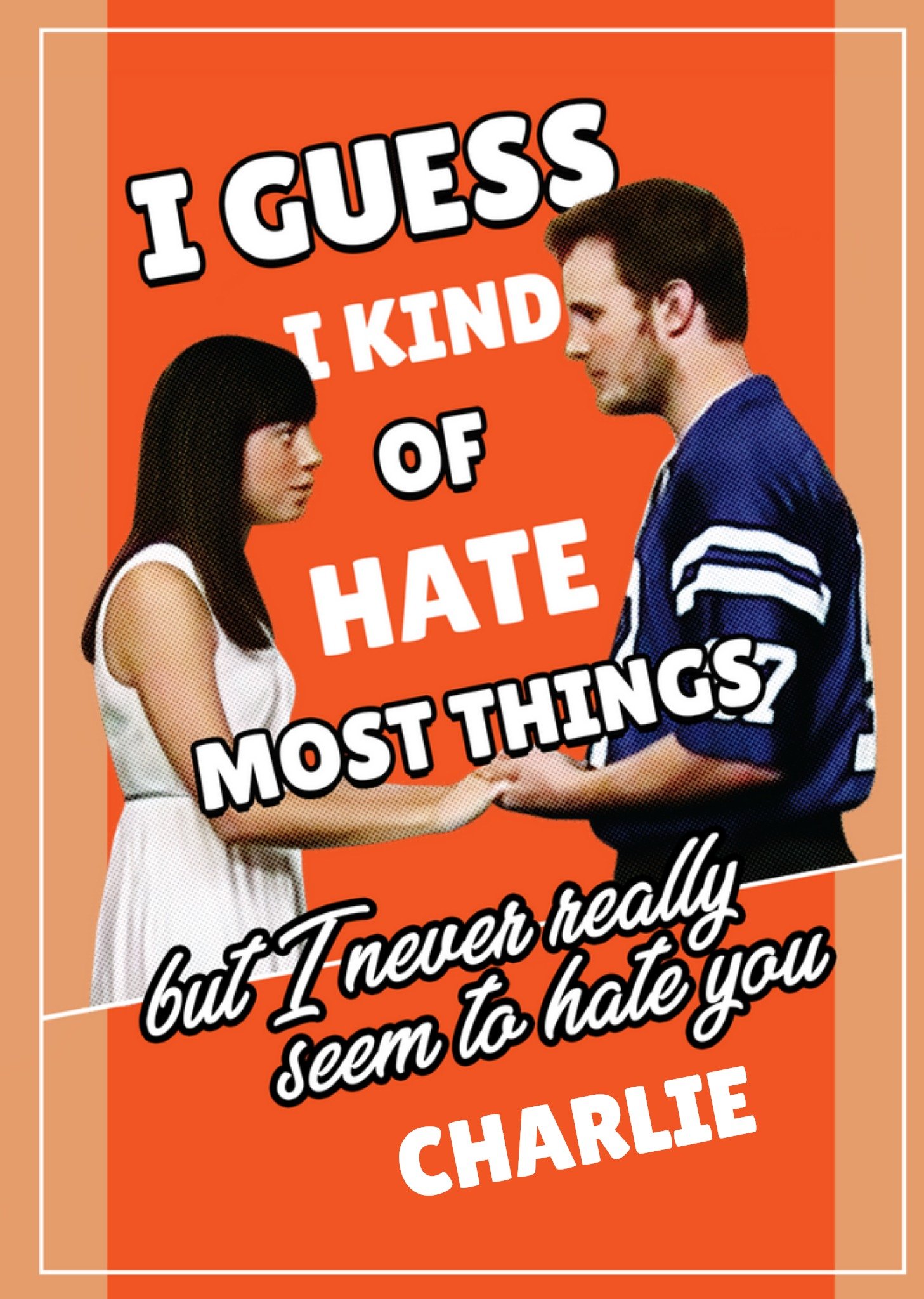 Moonpig Funny Parks And Recreation I Hate Most Things But Not You Card, Large