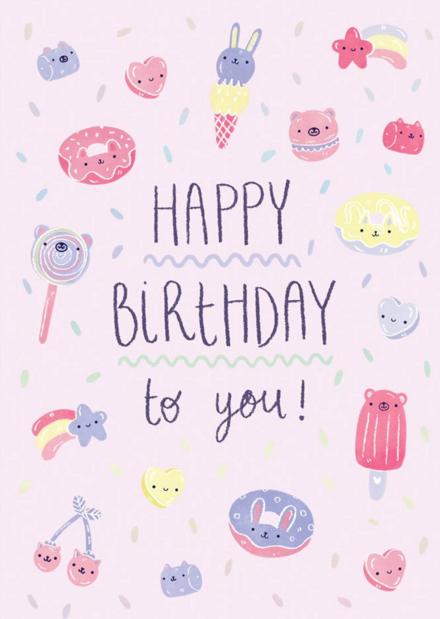 Modern Cute Sweet Girly Birthday Card Ecard