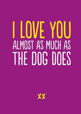Humourous Typography On A Vibrant Purple Background Valentines Day Card